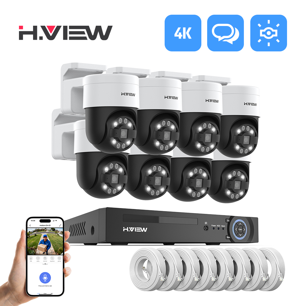 Home Security Monitor - H.view 8Ch 4K 5MP 8MP Sistema