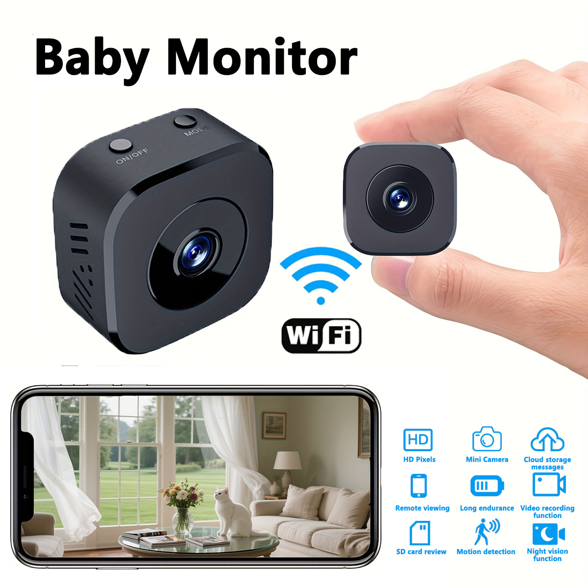 Home Security Panel - 1080P HD Mini WiFi Telecamera di
