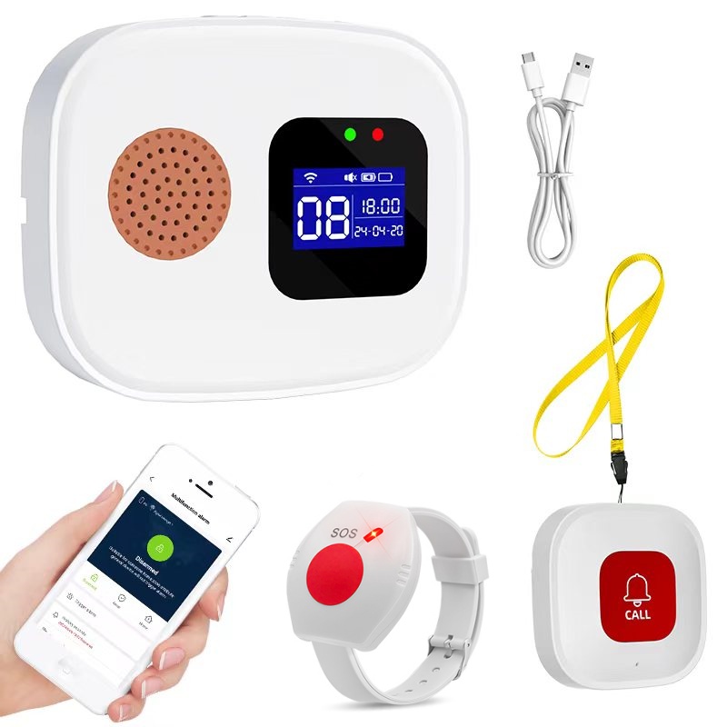 Home Security Monitor - Pulsante di Chiamata d'Emergenza per Anziani,