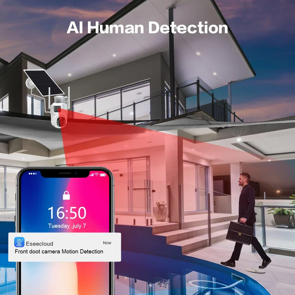 4K 8MP Dual Lens Wifi Solar CC - Home Security Panel recensione e prezzo